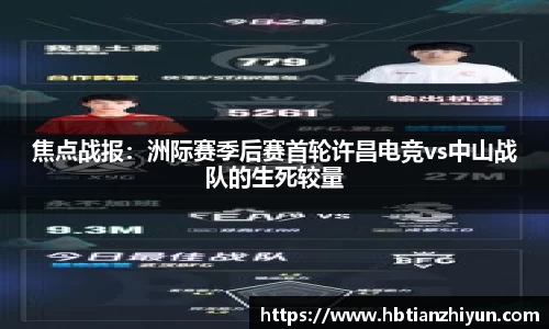 焦点战报：洲际赛季后赛首轮许昌电竞vs中山战队的生死较量